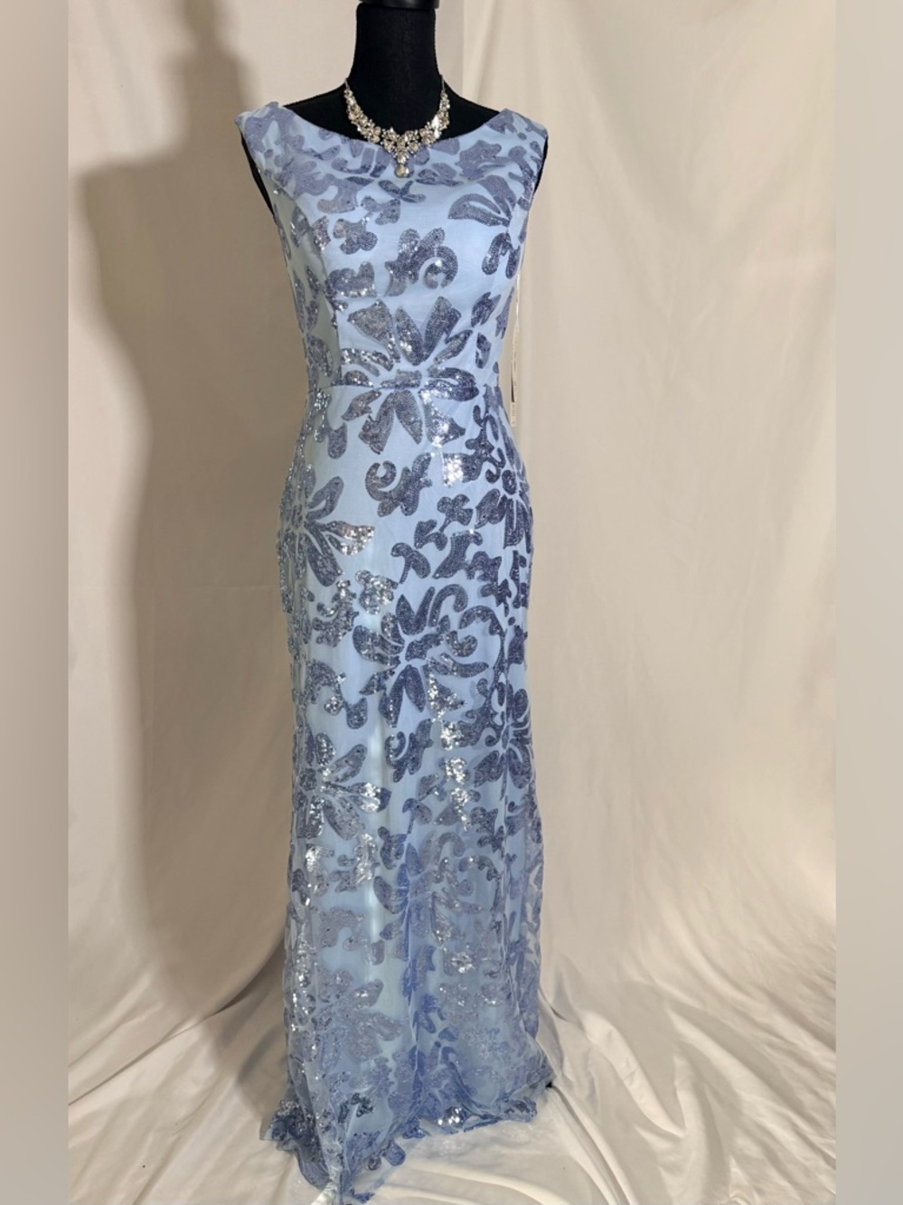 #16 Elegant Light Blue Sequin Evening Gown